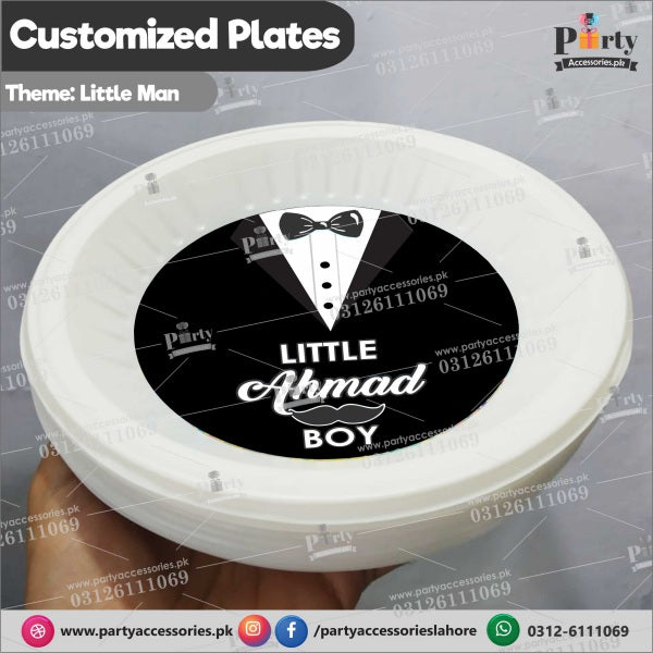Customized disposable Paper Plates Little Man theme party