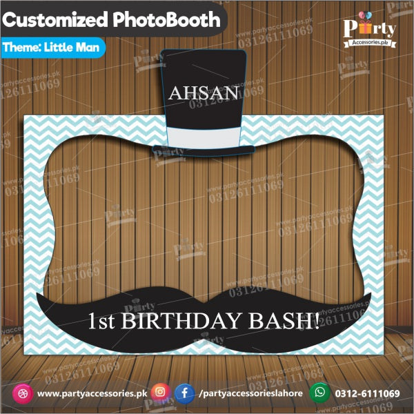 Customized Photo Booth / selfie frame for Little Man theme party