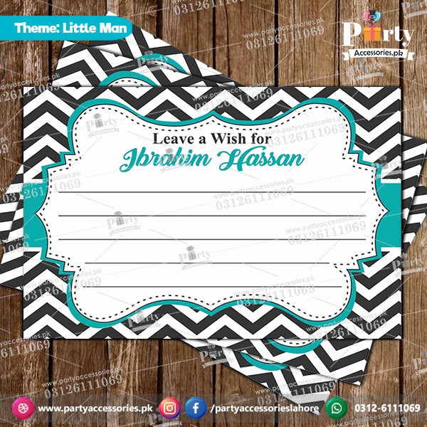 Customized wish cards in Little Man theme 