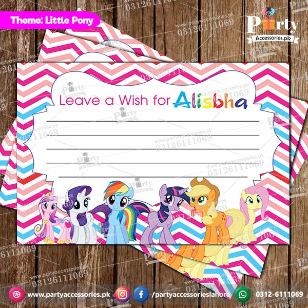 Customized wish cards in Little Pony theme