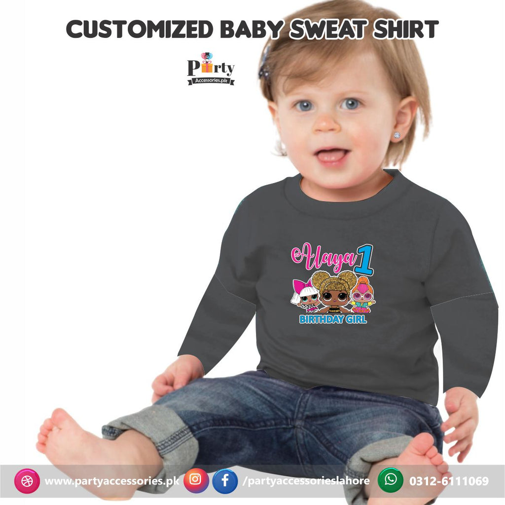 LOL Doll theme customized baby sweat shirt for birthday party celebration