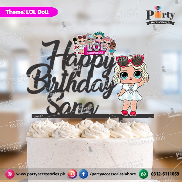 LOL Doll theme Customized wooden cake topper