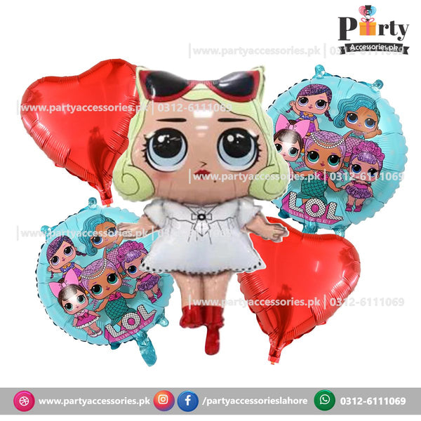 Lol doll themed birthday exclusive foil balloons for party decoration