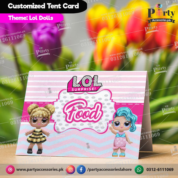 Lol Dolls theme birthday Table Tent cards for decoration