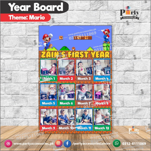 Customized Month wise year Picture board in Super Mario theme (year board)
