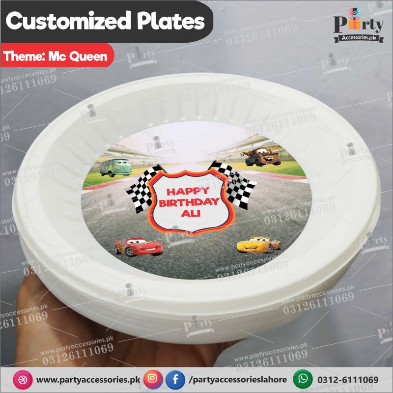 Customized disposable Paper Plates in McQueen theme party
