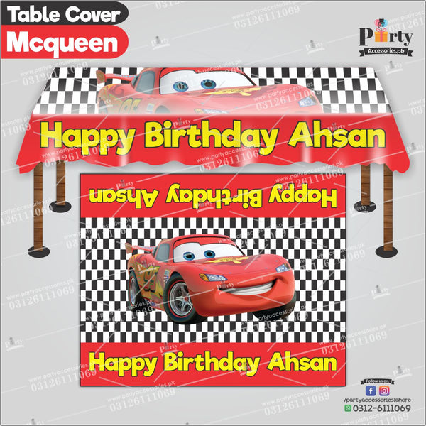 Customized McQueen Theme Birthday table top sheet