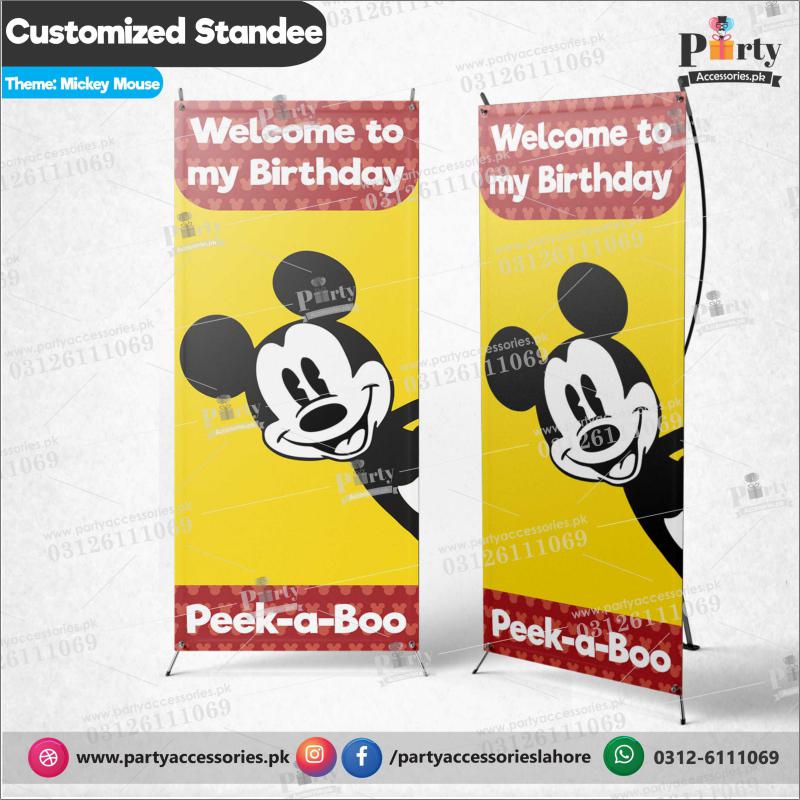 Customized Welcome Standee for Mickey Mouse theme birthday party