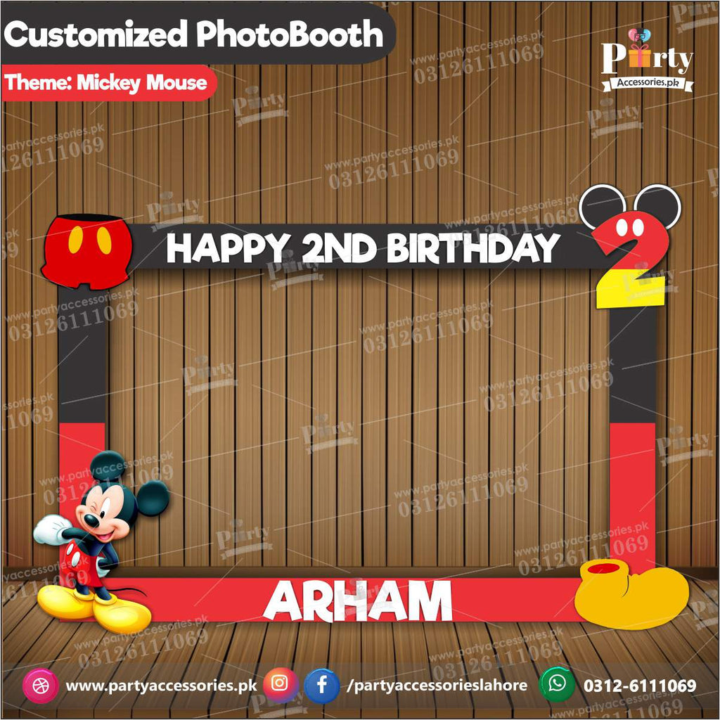 Customized Photo Booth / selfie frame for Mickey Mouse theme party decoration