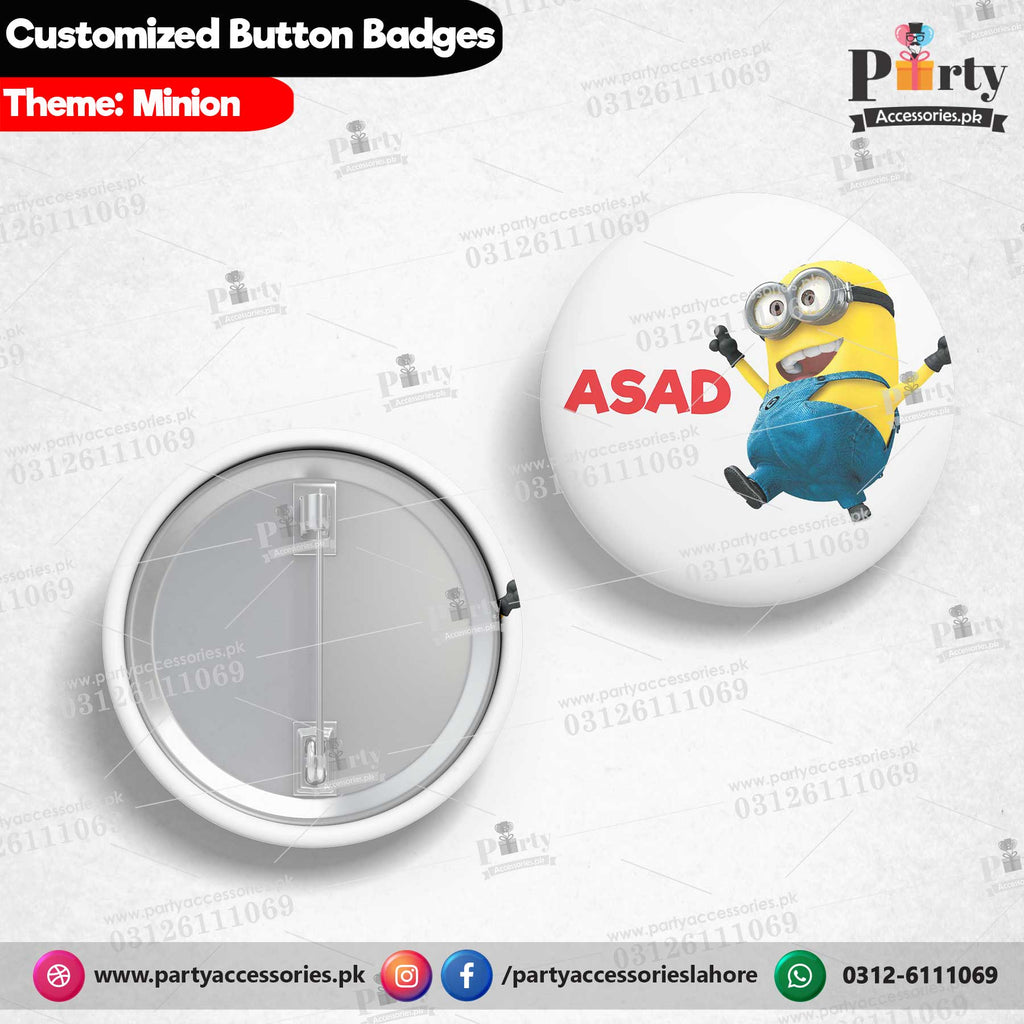 Minions theme birthday customized button badge