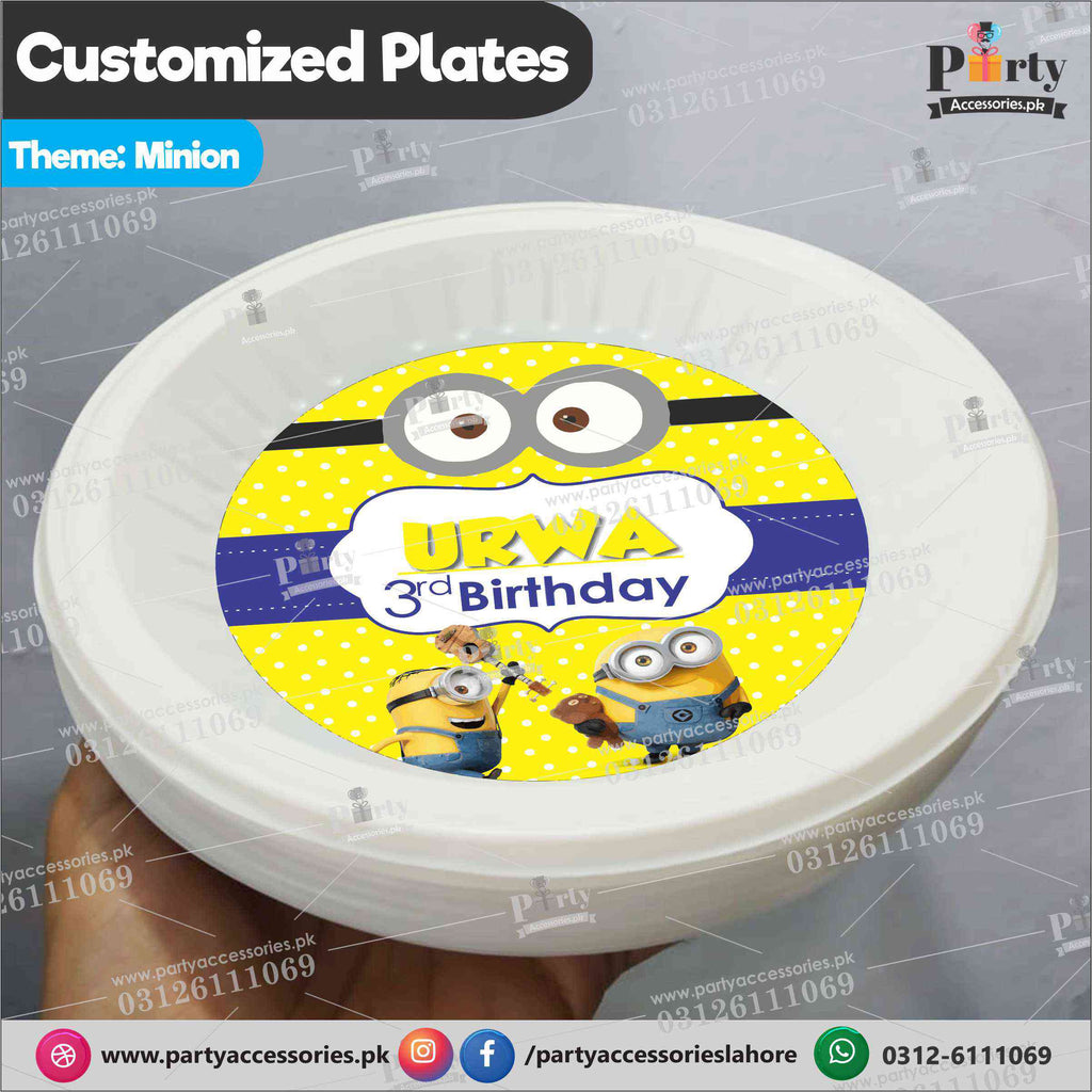 Customized disposable Paper Plates in Minion theme party