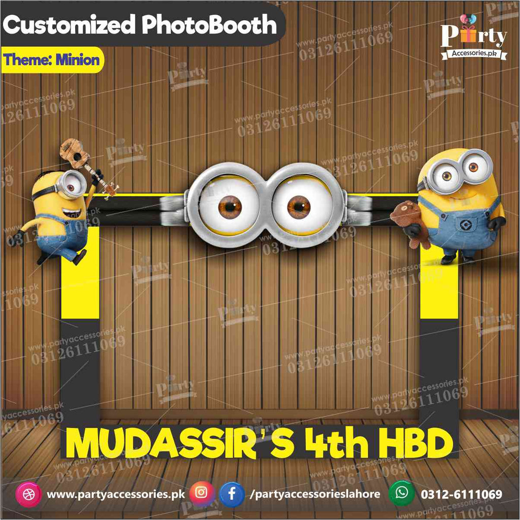Customized Photo Booth / selfie frame for Minions theme party