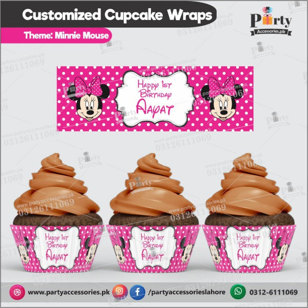 Customized minnie mouse theme Cupcake wraps