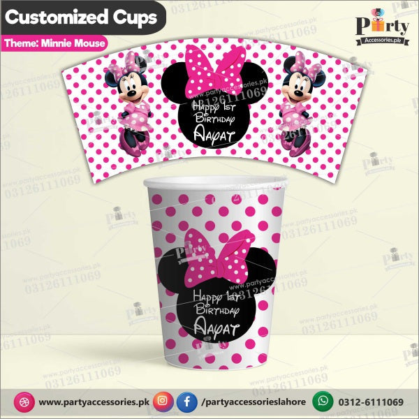  Minnie Mouse theme Customized disposable CUPS for birthday party decoration