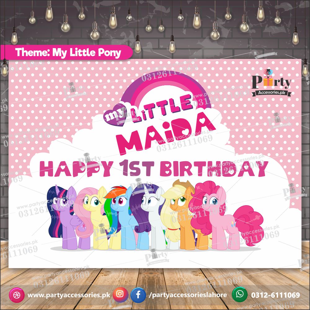Customized Little Pony Theme Birthday Backdrop