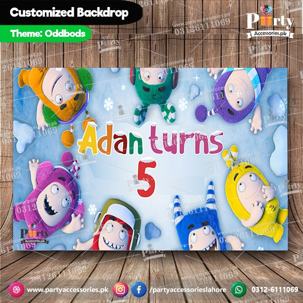 Oddbods theme customized backdrop for birthday party wall decoration