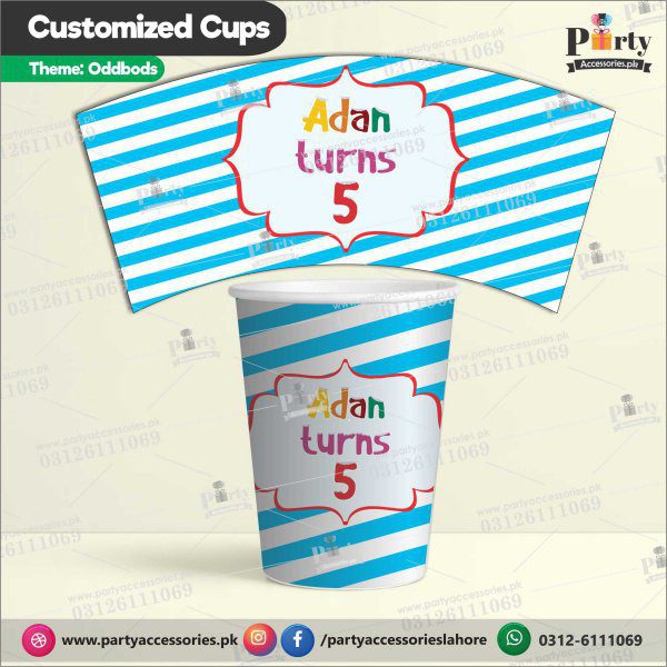 Customized disposable Paper CUPS for Oddbods theme party