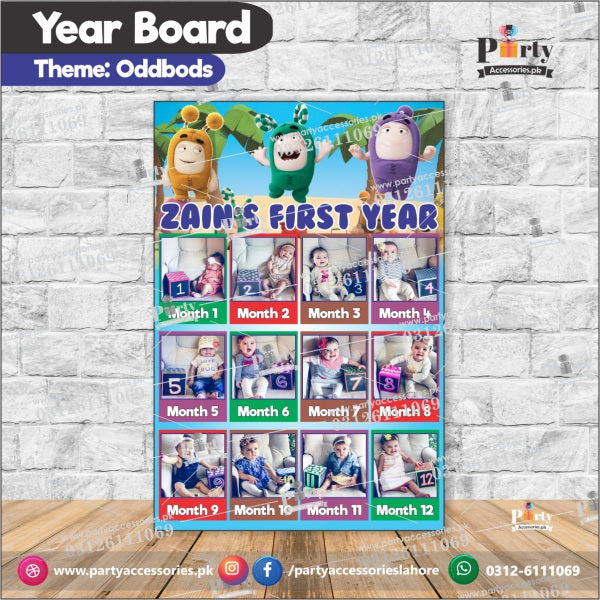 Customized Month wise year Picture board in Oddbod theme (year board)