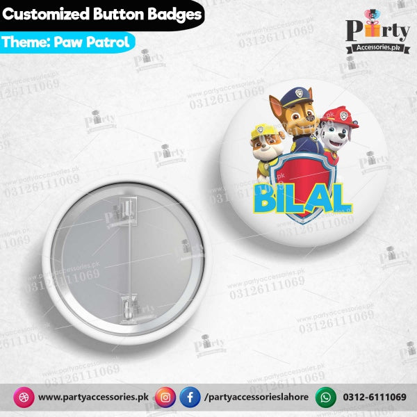 PAW patrol birthday theme Customized button badge AMAZON IDEAS