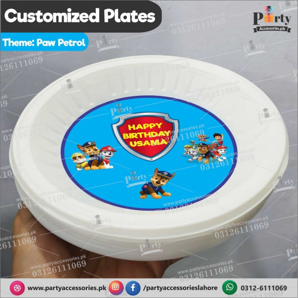 Customized disposable Paper Plates for PAW Patrol theme party 