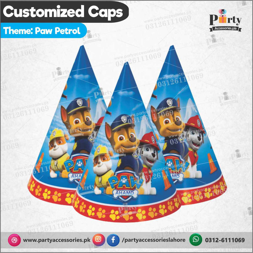 PAW Patrol theme customized caps for birthday party amazon ideas