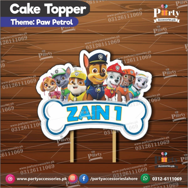 PAW Patrol theme birthday cake topper customized on card pinterest ideas