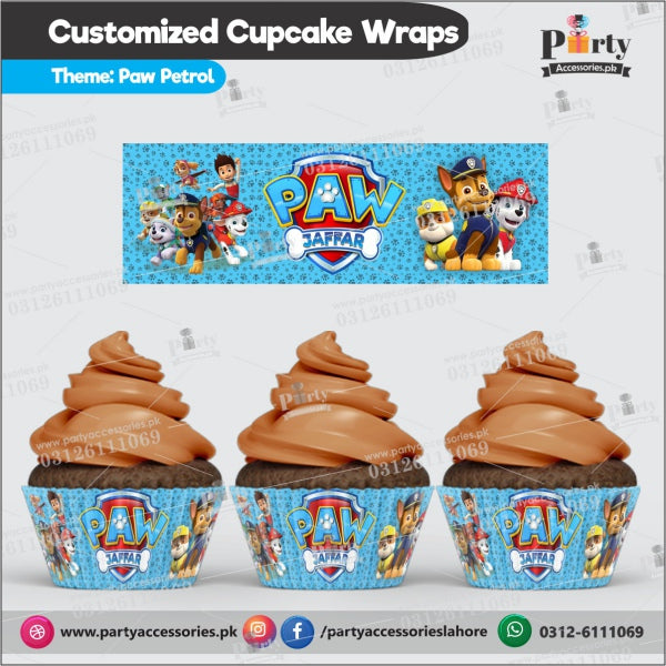 Customized PAW Patrol theme Cupcake wraps  pinterest ideas