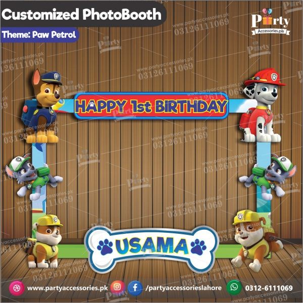 Customized Photo Booth / selfie frame for PAW Patrol theme party amazon ideas