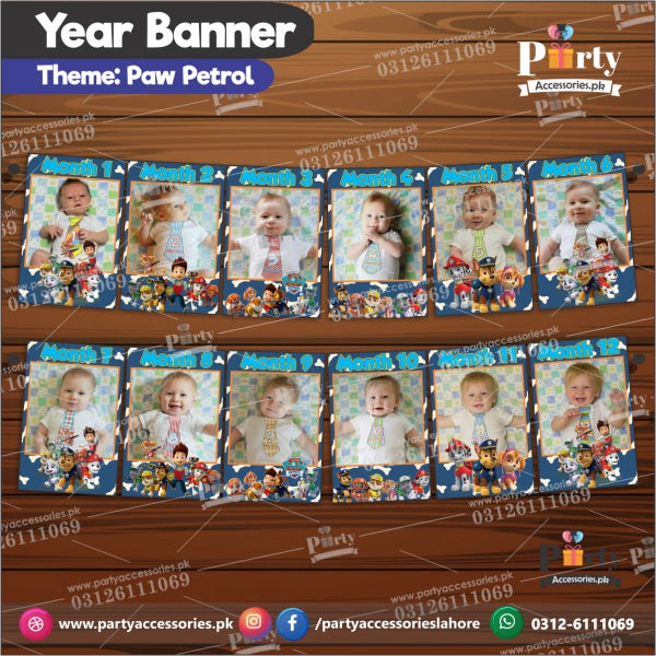 Customized Month wise year Picture banner in PAW Patrol theme daraz decoration 