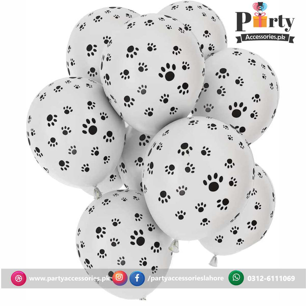 paw printed latex balloons white  amazon ideas