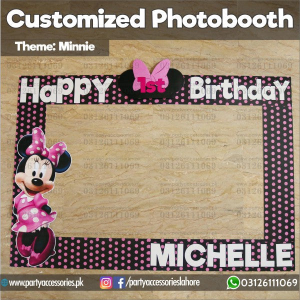 Minnie Mouse theme Customized Photo Booth / selfie frame for party decoration