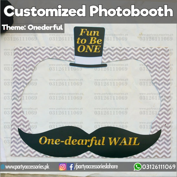 Customized Photo Booth / selfie frame for OneDerful theme birthday party