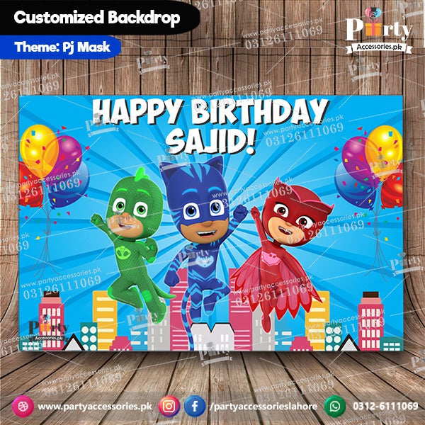 PJ Masks theme Birthday Backdrop ideas
