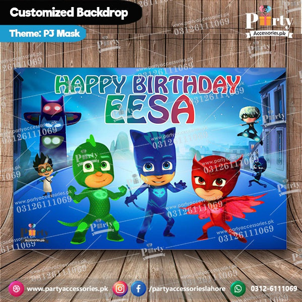 Customized PJ Mask Theme Birthday Party Backdrop