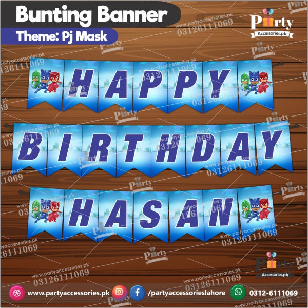Customized PJ Mask theme Birthday Bunting Banner for Birthday