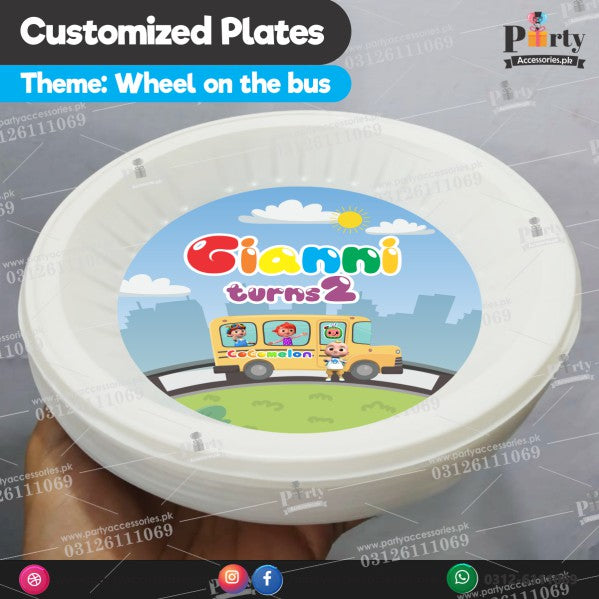 Customized disposable Paper Plates in Wheels on the Bus theme party