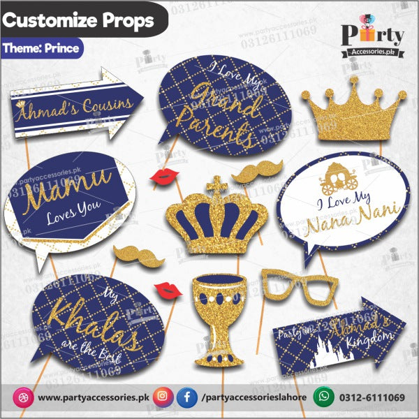 Customized props set for Prince theme birthday party