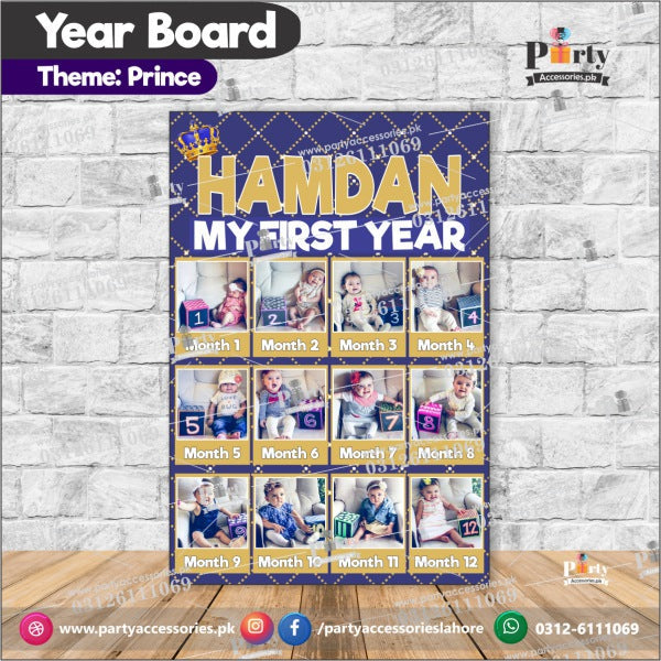 Customized Month wise year Picture board in Prince theme theme (year board)