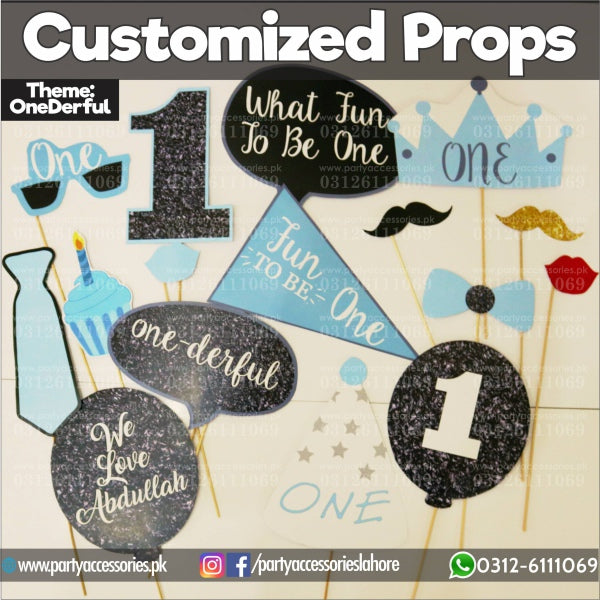 Customized props set for OneDerful theme birthday party