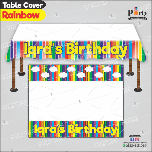 Customized Rainbow Theme Birthday table top sheet