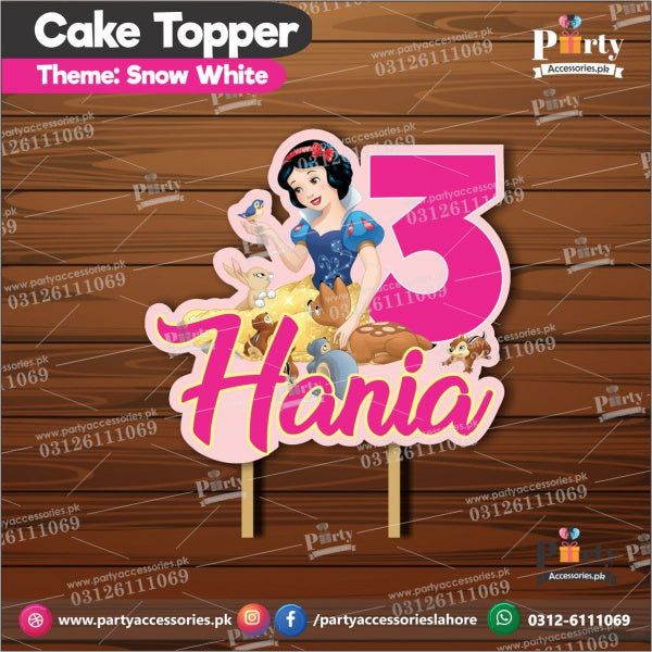 Snow White theme Customized card cake topper for birthday party cake decoration 