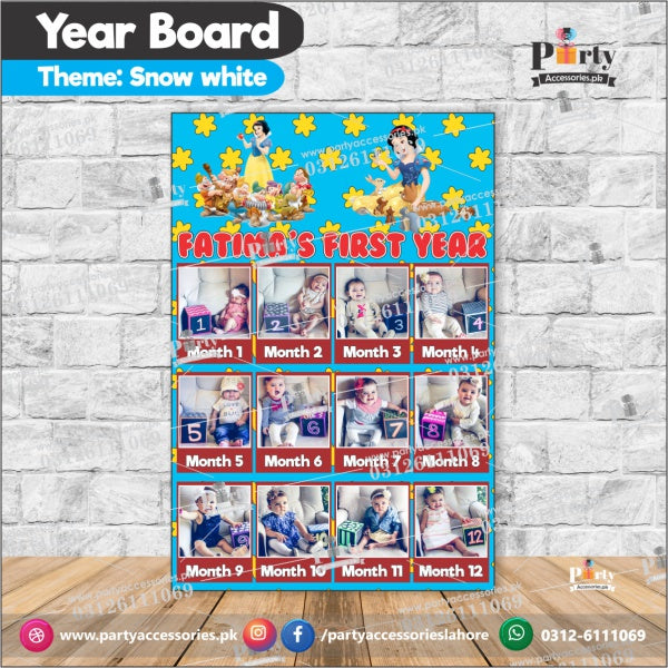 Customized Month wise year Picture board in Snow White theme (year board)