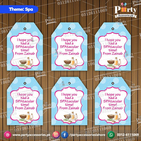 Customized Gift / Thank you tags in Spa theme