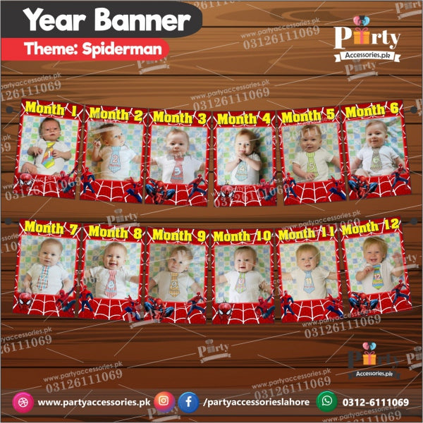Customized Month wise year Picture banner in Spider Man theme