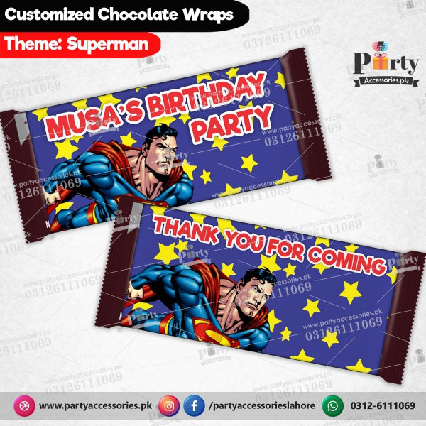 Customized Superman theme chocolate wraps