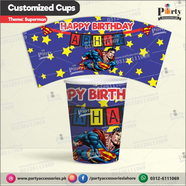 Customized disposable Paper cups in Superman theme party