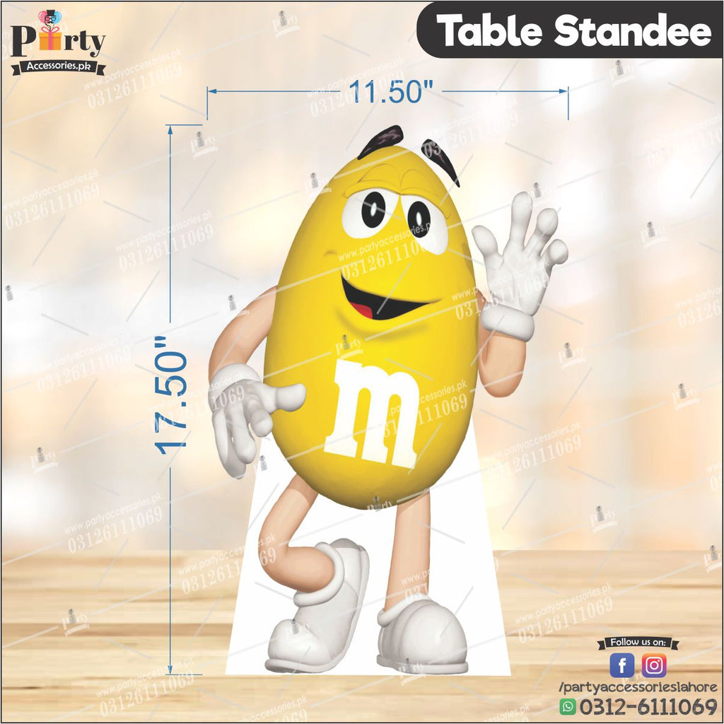 Customized M&M theme Table standing character cutouts