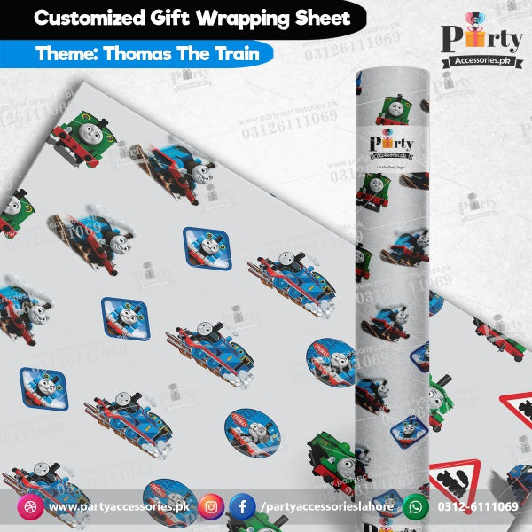Gift wrapping sheets for Thomas the Train theme birthday party