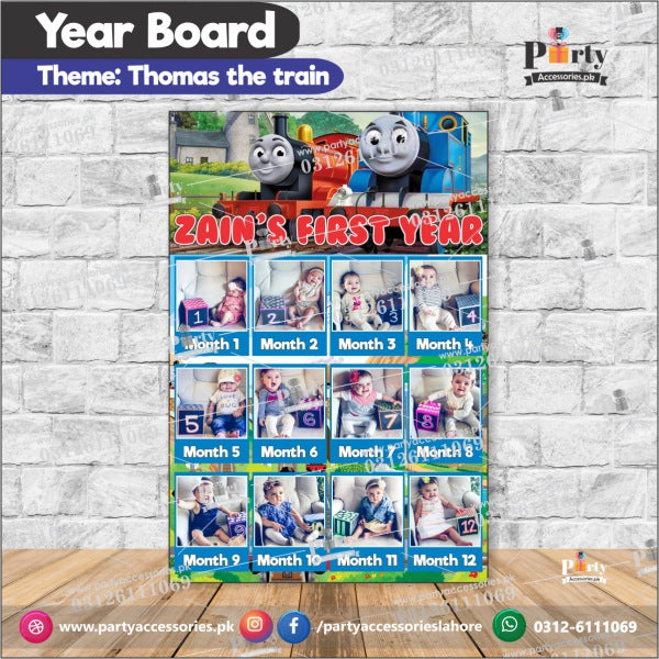 Customized Month wise year Picture board in Thomas the Train theme (year board)