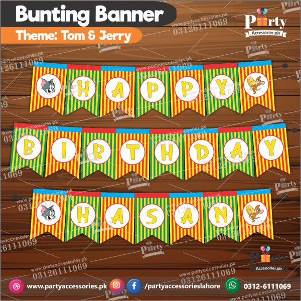 Customized Tom and Jerry Birthday bunting Banner